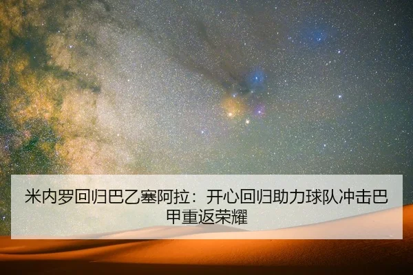 米内罗回归巴乙塞阿拉:开心回归助力球队冲击巴甲重返荣耀